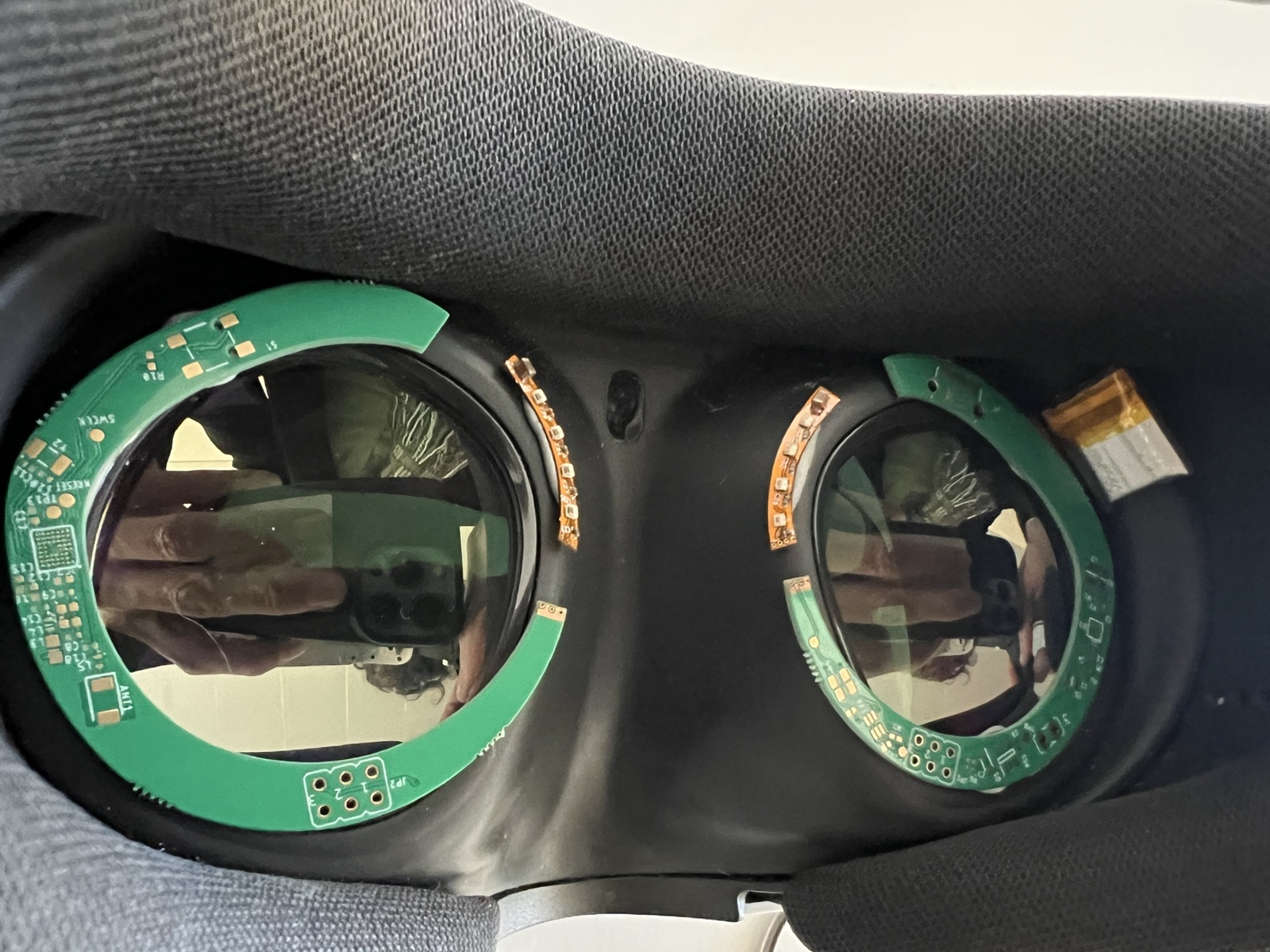Working Sigrist XR illumination prototype mounted inside an XR headset